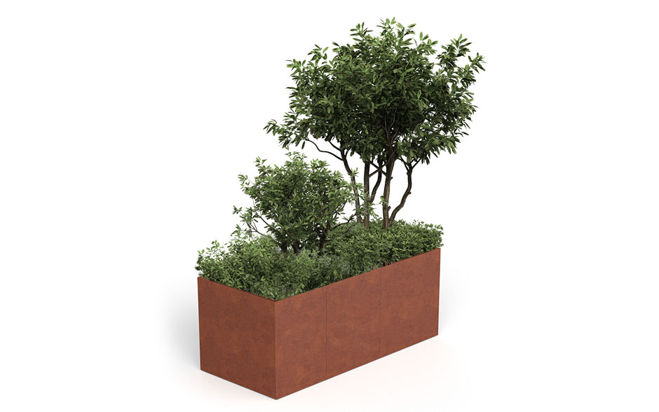 DUO plantenbak rechthoekig cortenstaal