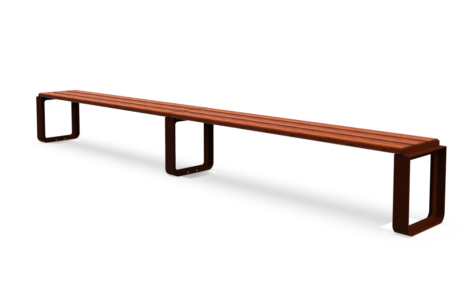 Reposa bank cortenstaal & bamboe zonder rugleuning aanbouw