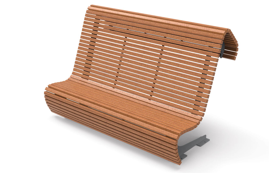 FLOW bank hout met hoge rugleuning