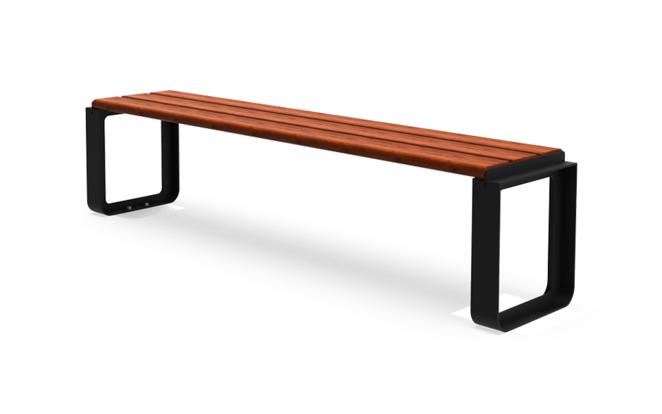 Reposa bank staal & bamboe zonder rugleuning