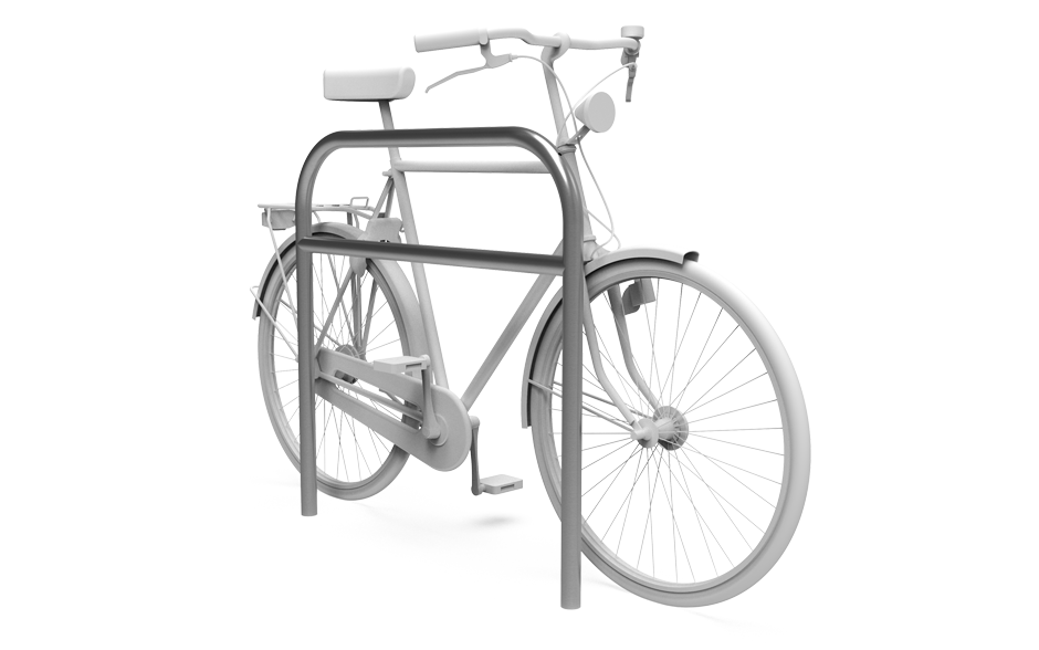 Leon fietsleunhek RVS met dwarsstang