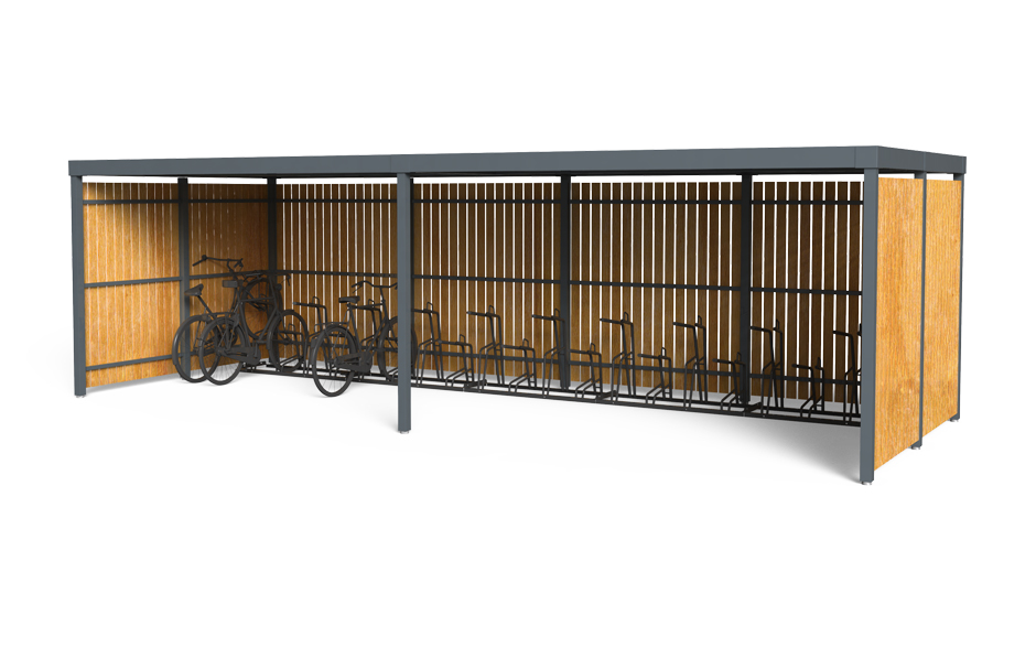 Paleto fietsenstalling open hout