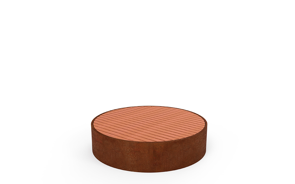 SOLID bank cirkel cortenstaal