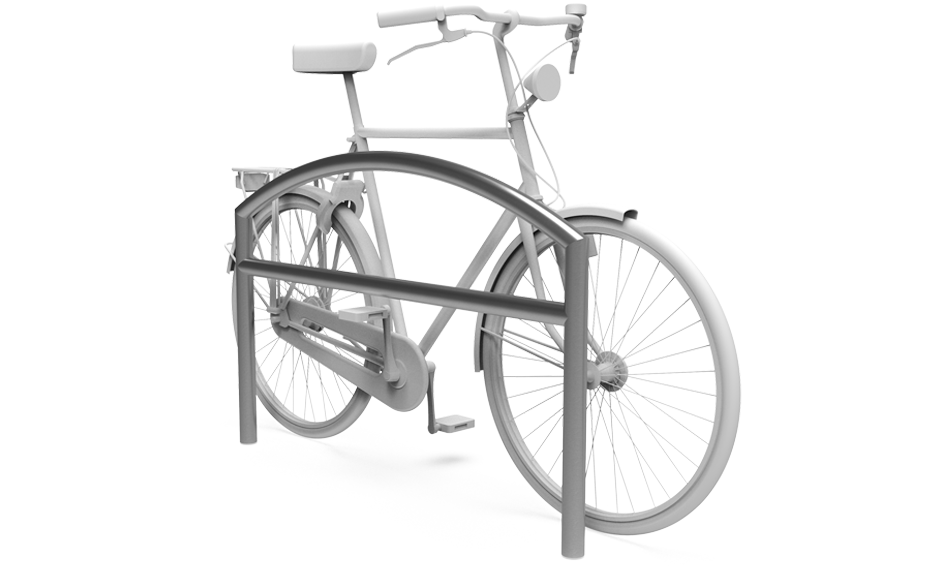 Arc fietsleunhek RVS met dwarsstang