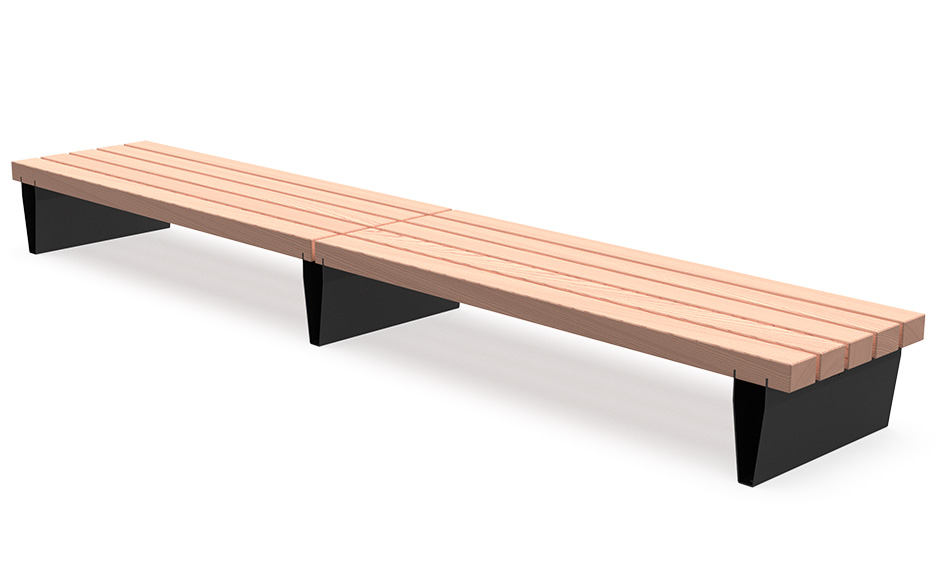 Robust Line bank dubbel staal zonder rugsteunen