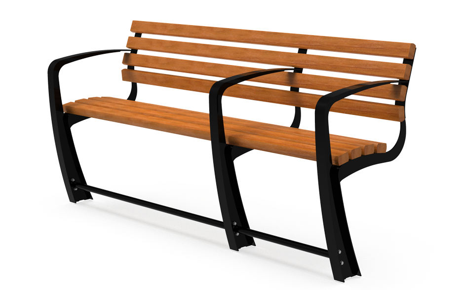 Vivanti ouderenbank hout met rugleuning zonder rollatorvoorziening 2 plus 1 zits