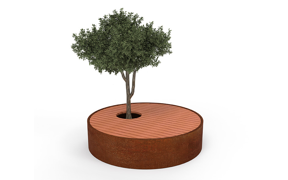 SOLID boombank cirkel cortenstaal