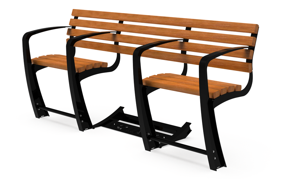 Vivanti ouderenbank hout met rugleuning met rollatorvoorziening 1 plus 1 zits