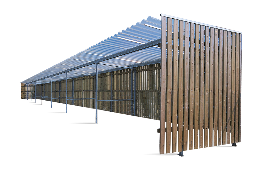 Deposito fietsenberging open hout