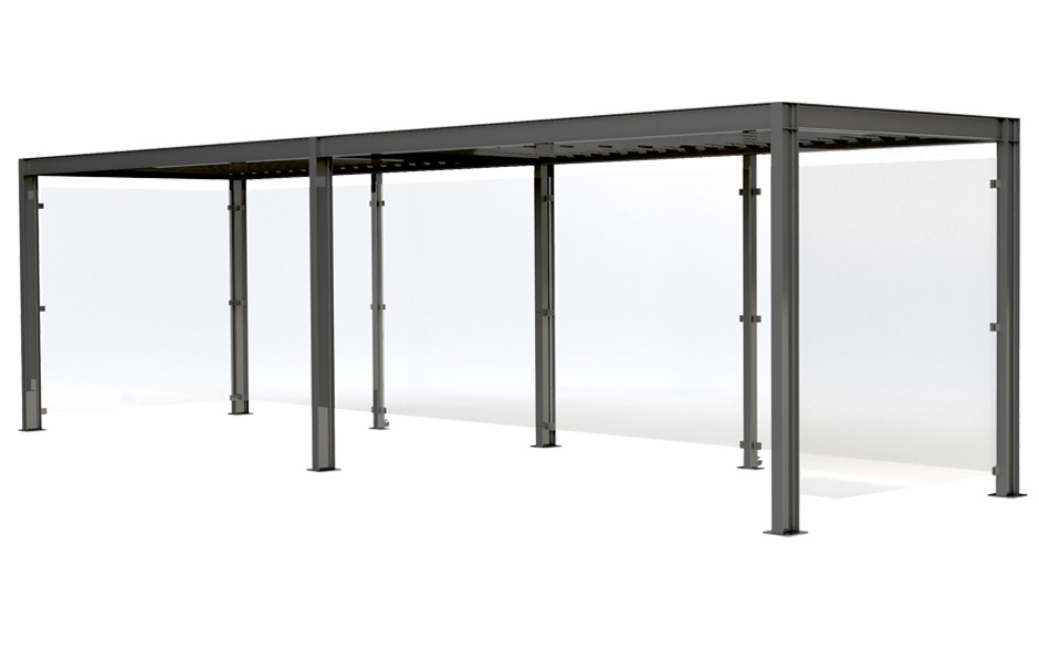 Structura fietsoverkapping glas