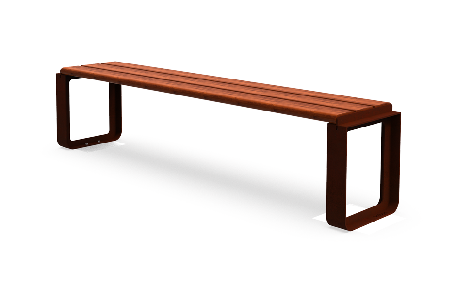 Reposa bank cortenstaal & bamboe zonder rugleuning