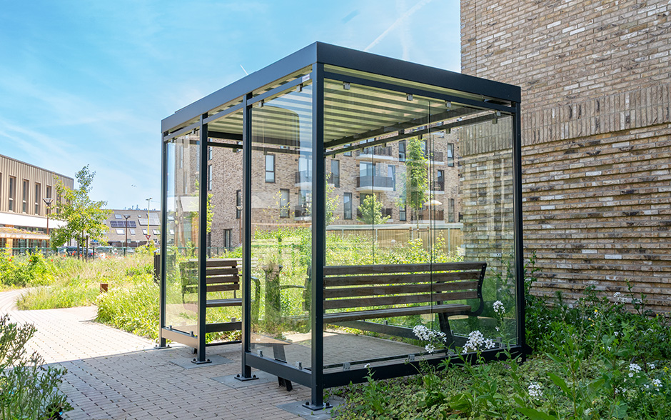 Vivanti ouderenbank hout met rugleuning 3-zits