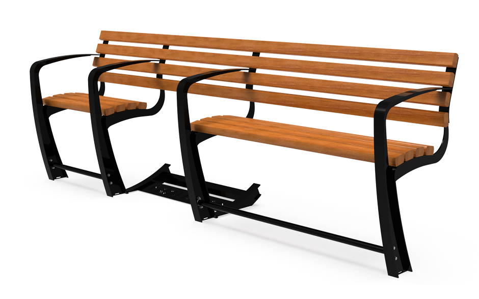 Vivanti ouderenbank hout met rugleuning met rollatorvoorziening 2+1-zits