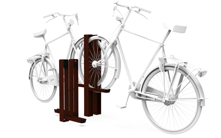 Construct fietsenrek traverse dubbelzijdig cortenstaal