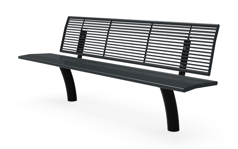 Delta bank staal enkelzijdig met rugleuning