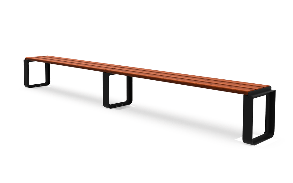 Reposa bank staal & bamboe zonder rugleuning aanbouw