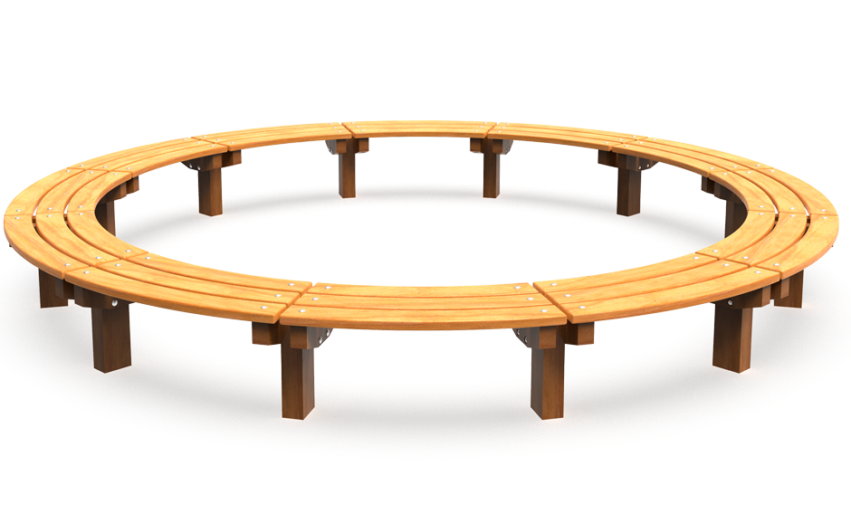 Timberstyle cirkel banksecties hout