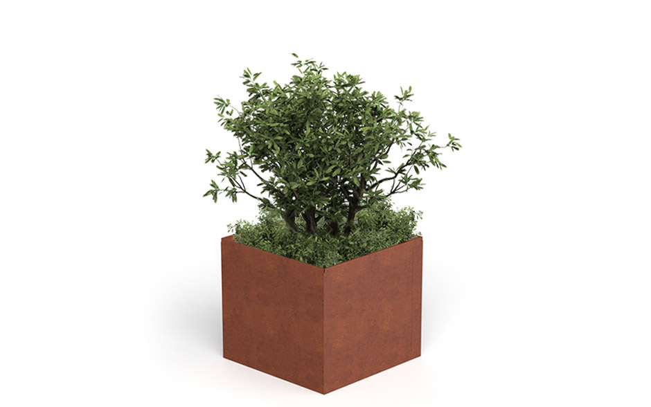 DUO plantenbak vierkant cortenstaal