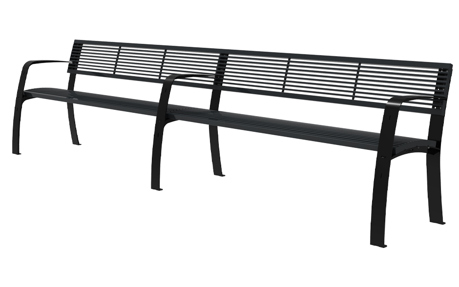 Camino bank staal met rugleuning aanbouw