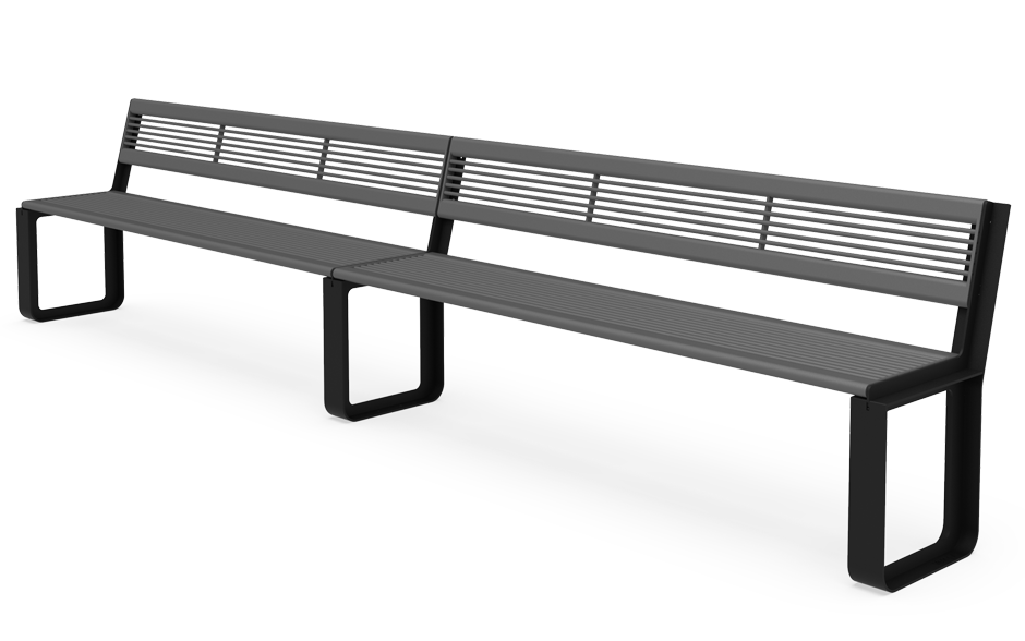 Reposa bank staal met rugleuning aanbouw