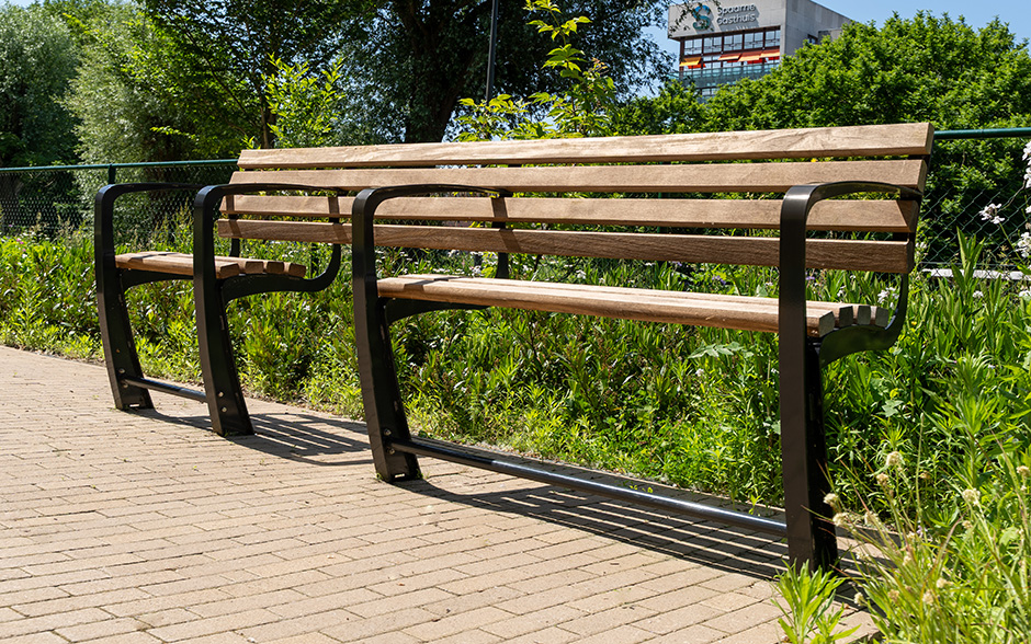 Vivanti ouderenbank hout met rugleuning met rollatorvoorziening 2+1-zits