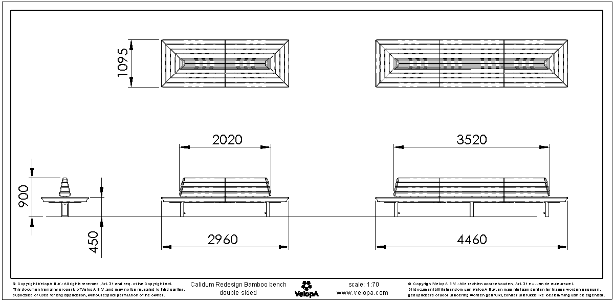 Calidum Redesign bank dubbelzijdig bamboe