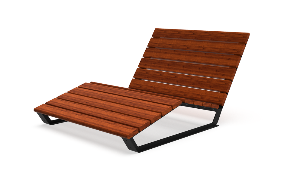 Reposa lounge staal & bamboe