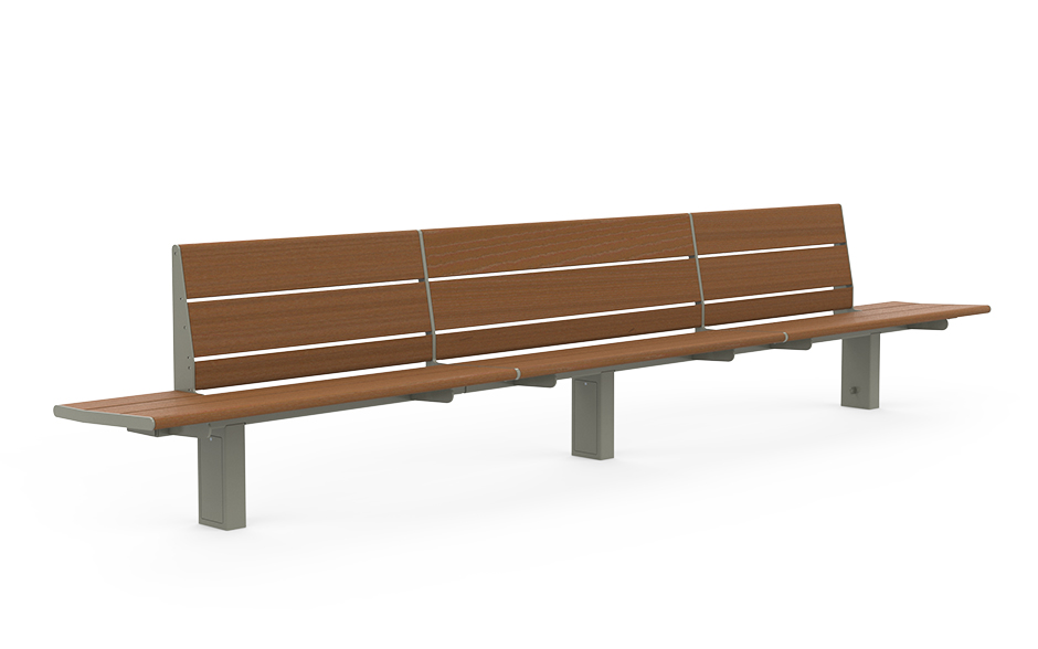 Calidum Light bank enkelzijdig met rugleuning bamboe