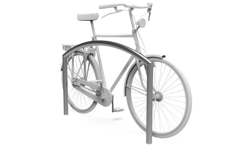 Arc fietsleunhek RVS zonder dwarsstang