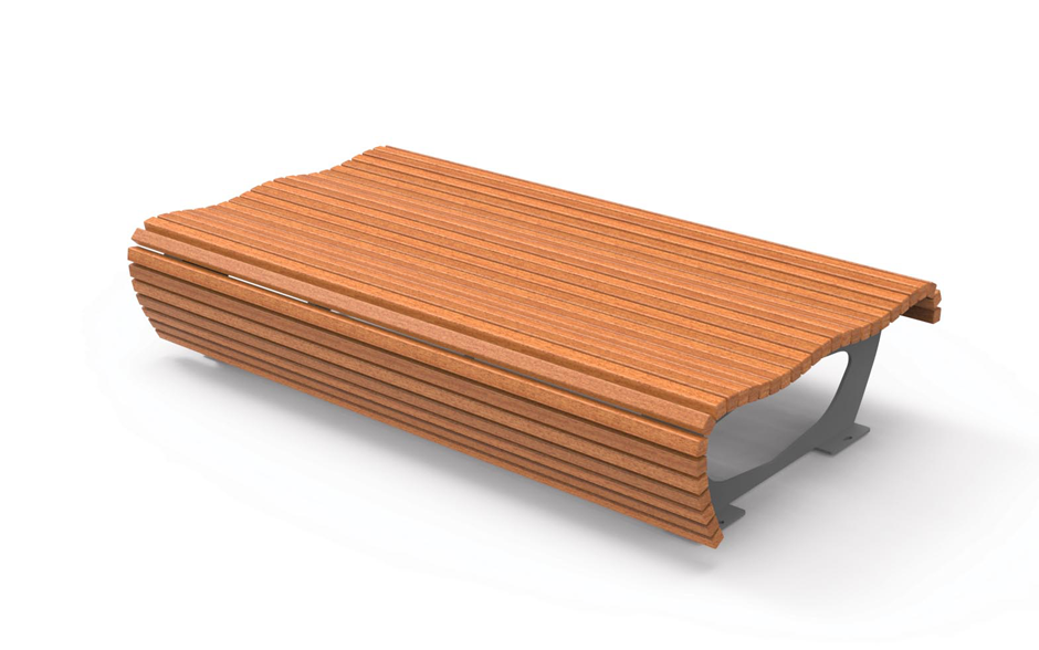 FLOW bank hout dubbelzijdig zonder rugleuning