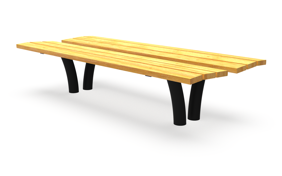 Delta bank hout dubbelzijdig zonder rugleuning