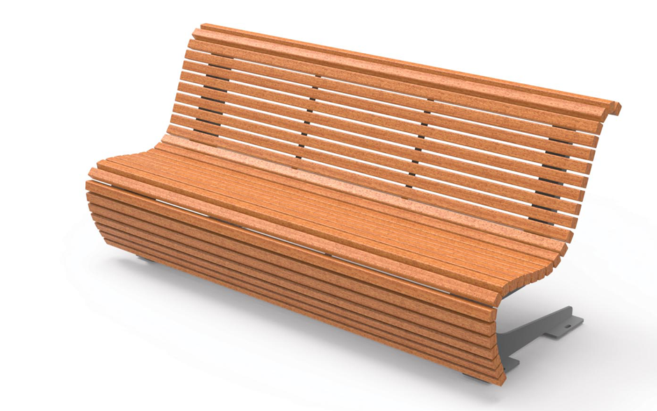 FLOW bank hout met rugleuning