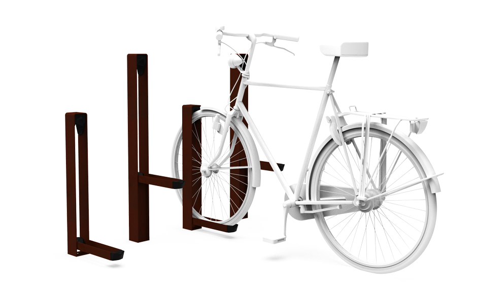 Construct fietsenrek traverse enkelzijdig cortenstaal